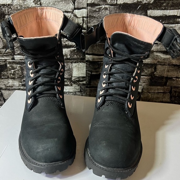 Timberland Gaiter Combat Boots Black & Baby Pink Mid-Calf Waterproof US 6 Women - Picture 4 of 16